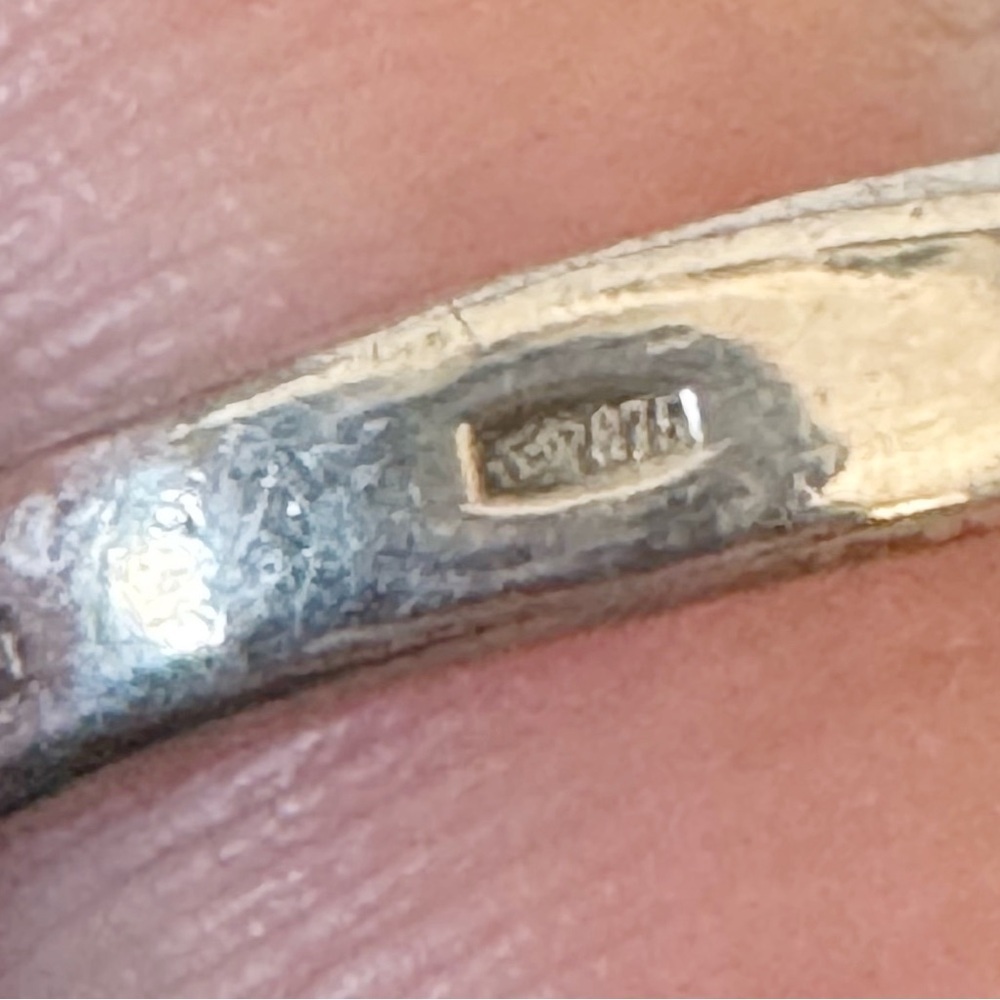 Russia Soviet Era Vintage 1950-60s 875 Silver Niello Ring Black Floral Sz 7 - Picture 8 of 9